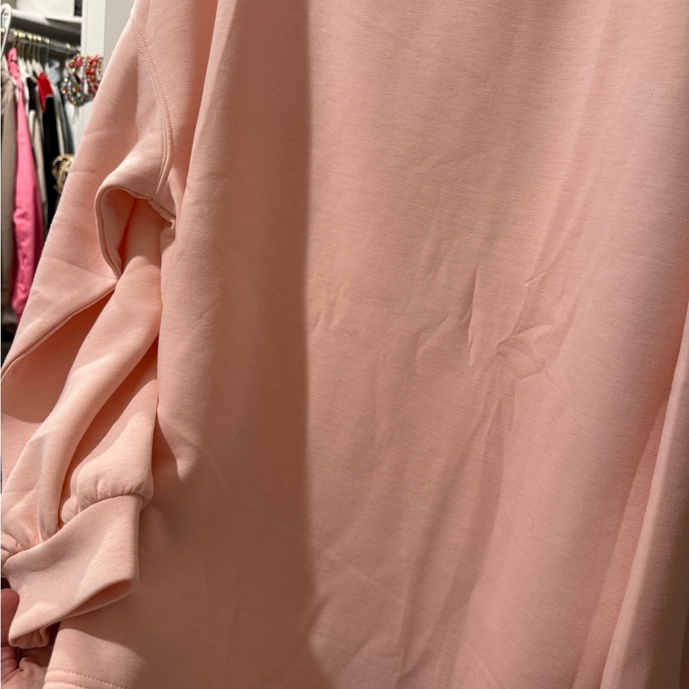 Light Pink Mock Neck Pullover Sweatshirt - Picture 4 of 4